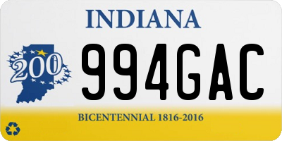 IN license plate 994GAC