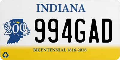 IN license plate 994GAD