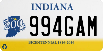 IN license plate 994GAM