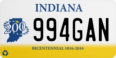 IN license plate 994GAN