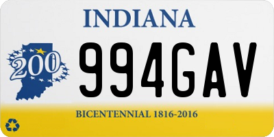 IN license plate 994GAV