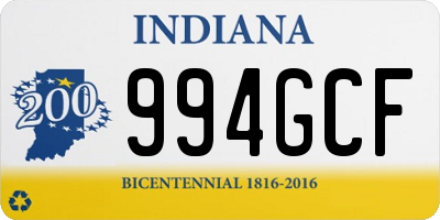 IN license plate 994GCF