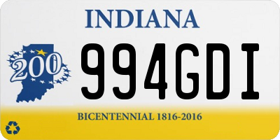IN license plate 994GDI