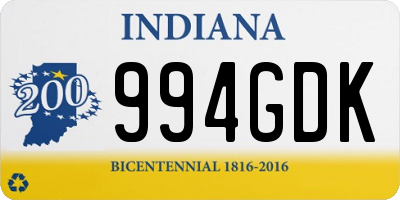 IN license plate 994GDK