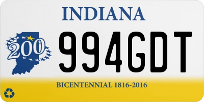 IN license plate 994GDT