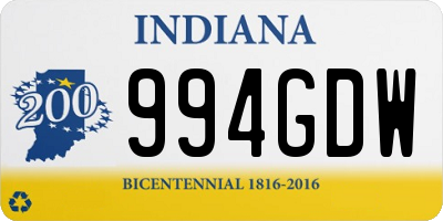 IN license plate 994GDW