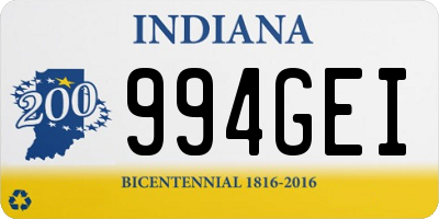 IN license plate 994GEI