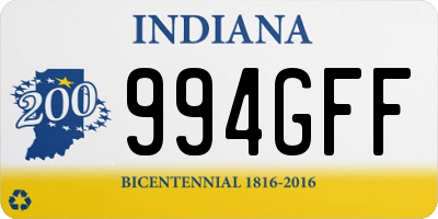 IN license plate 994GFF