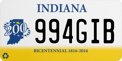 IN license plate 994GIB