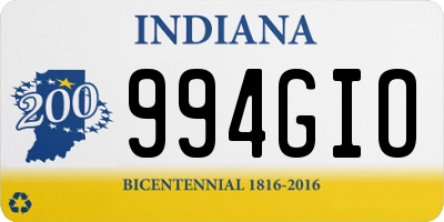 IN license plate 994GIO