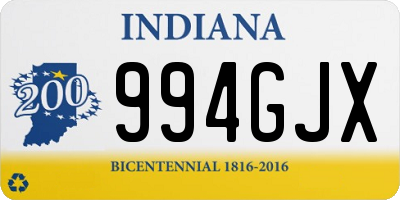 IN license plate 994GJX