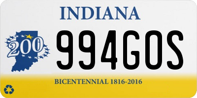 IN license plate 994GOS