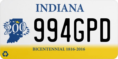 IN license plate 994GPD