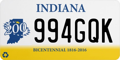 IN license plate 994GQK