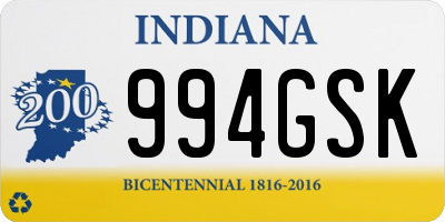 IN license plate 994GSK