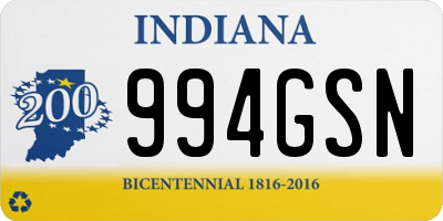 IN license plate 994GSN