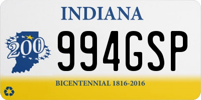 IN license plate 994GSP