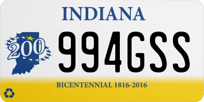 IN license plate 994GSS