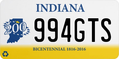 IN license plate 994GTS