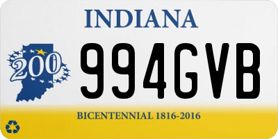 IN license plate 994GVB