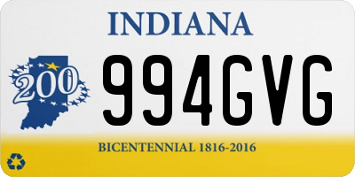 IN license plate 994GVG