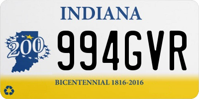 IN license plate 994GVR