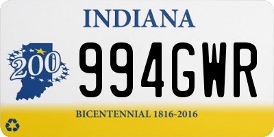 IN license plate 994GWR