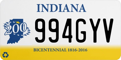 IN license plate 994GYV