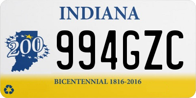 IN license plate 994GZC