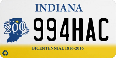 IN license plate 994HAC