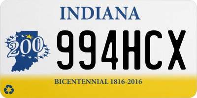 IN license plate 994HCX