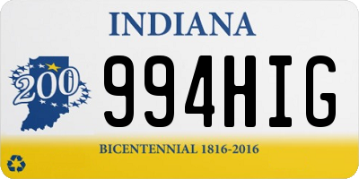 IN license plate 994HIG