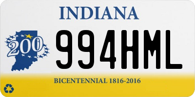 IN license plate 994HML