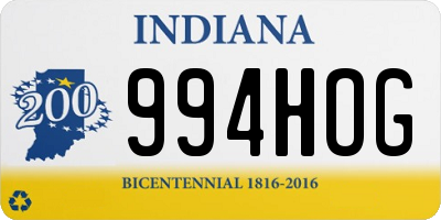 IN license plate 994HOG