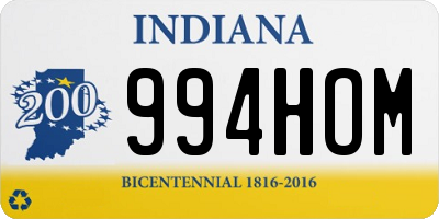 IN license plate 994HOM