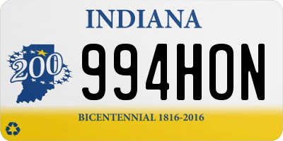 IN license plate 994HON
