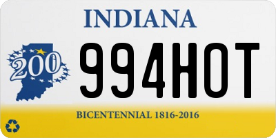 IN license plate 994HOT