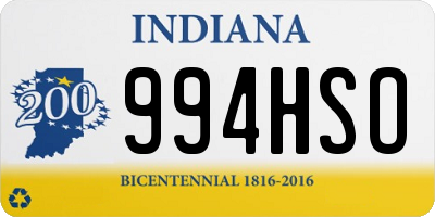 IN license plate 994HSO