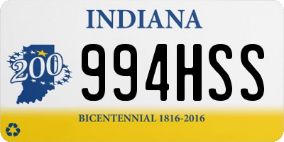 IN license plate 994HSS