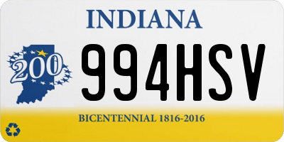 IN license plate 994HSV