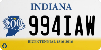 IN license plate 994IAW