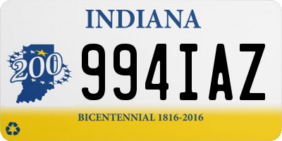 IN license plate 994IAZ