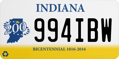 IN license plate 994IBW