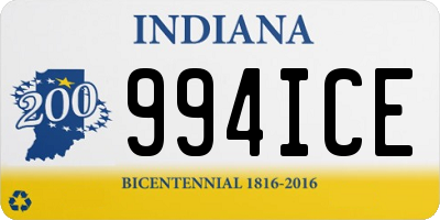 IN license plate 994ICE