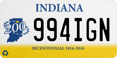 IN license plate 994IGN