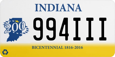 IN license plate 994III