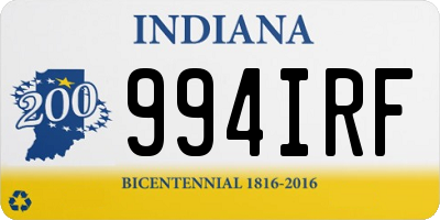 IN license plate 994IRF