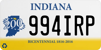 IN license plate 994IRP