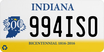 IN license plate 994ISO