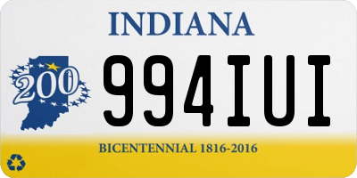 IN license plate 994IUI